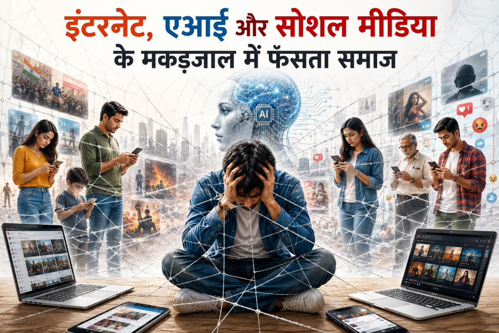 इंटरनेट, एआई और सोशल मीडिया के मकड़जाल में फँसता समाज